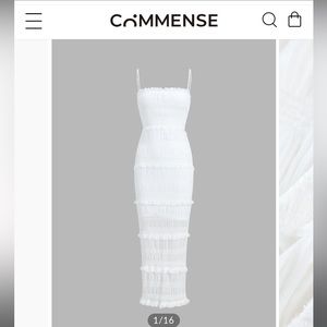 Commence Aegean Ruffle Zippered Midi dress brand new